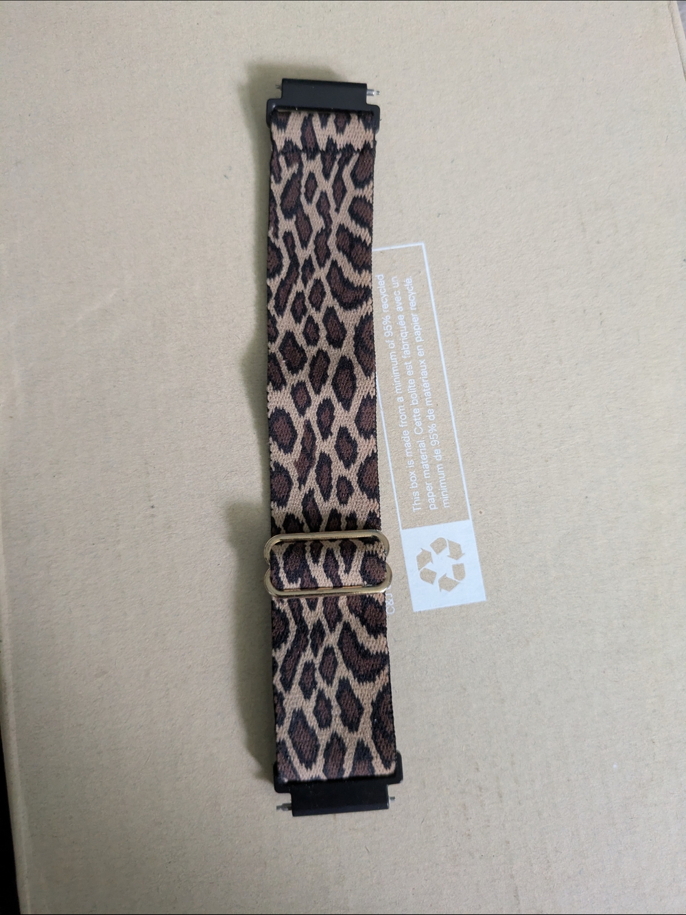 Leopard Print Brown Adjustable Watch Band for Smartwatches